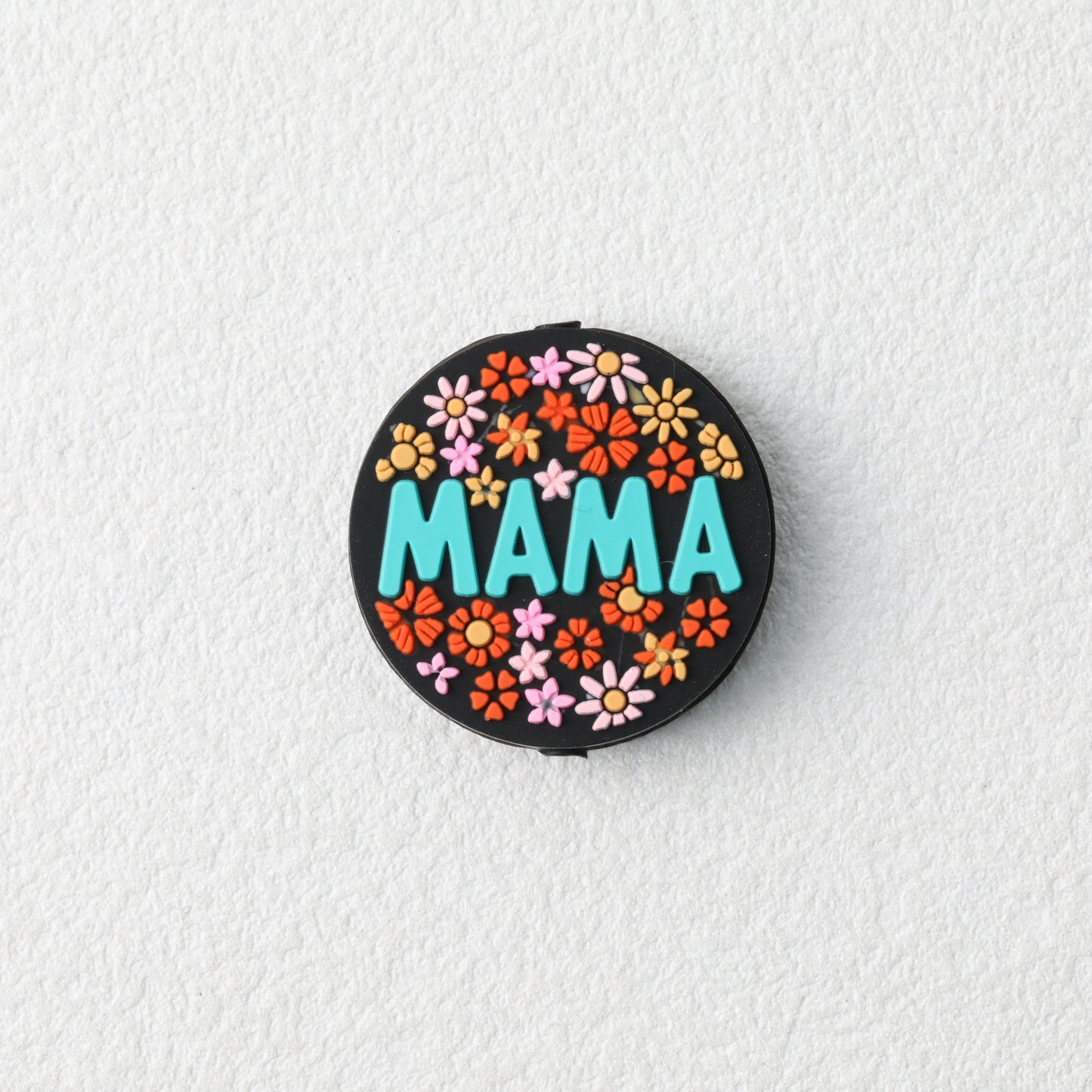 Floral Mother Silicone Focal Beads Round 20pcs 2