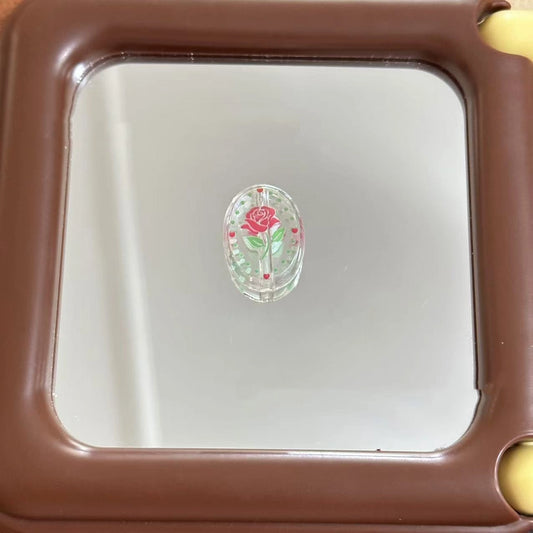 Transparent Oval Acrylic Beads 21mm Rose Pattern 10pcs 2