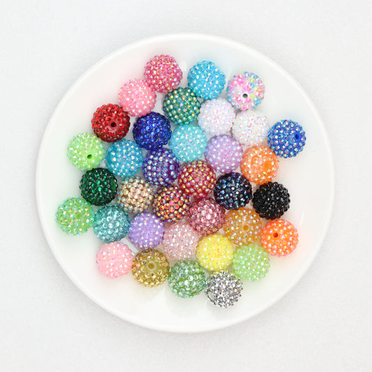 Multicolor Round Rhinestone Beads 20mm Sparkle Shine 50pcs 2