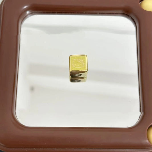 Square Acrylic Beads 14mm Glossy Gold Frame HK Kitty 10pcs 2