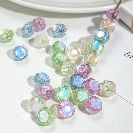 Transparent Round Acrylic Beads 11mm Double-Sided Zirconia 50pcs 2