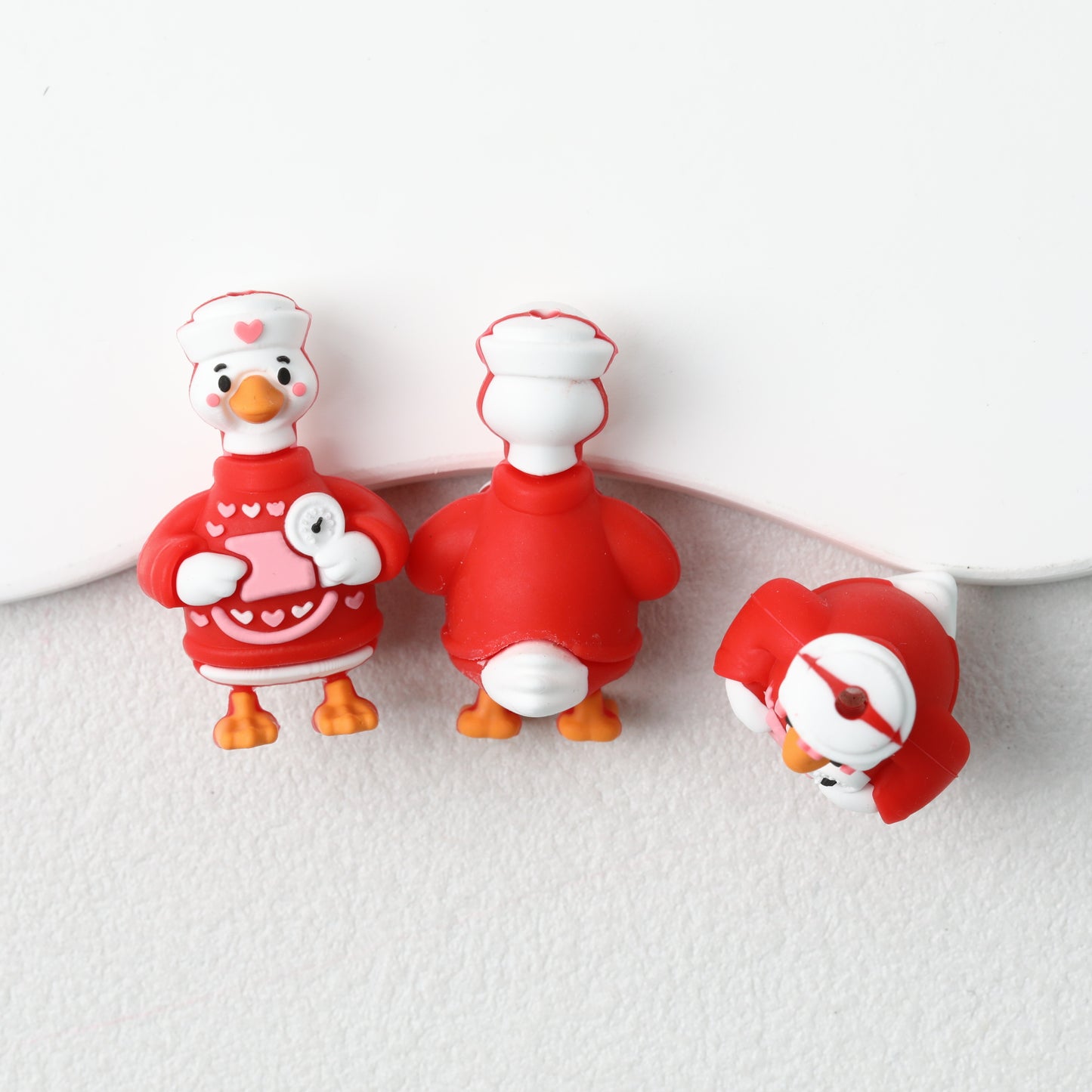 Red Doctor Outfit 3D Silicone Focal Beads 20pcs 2