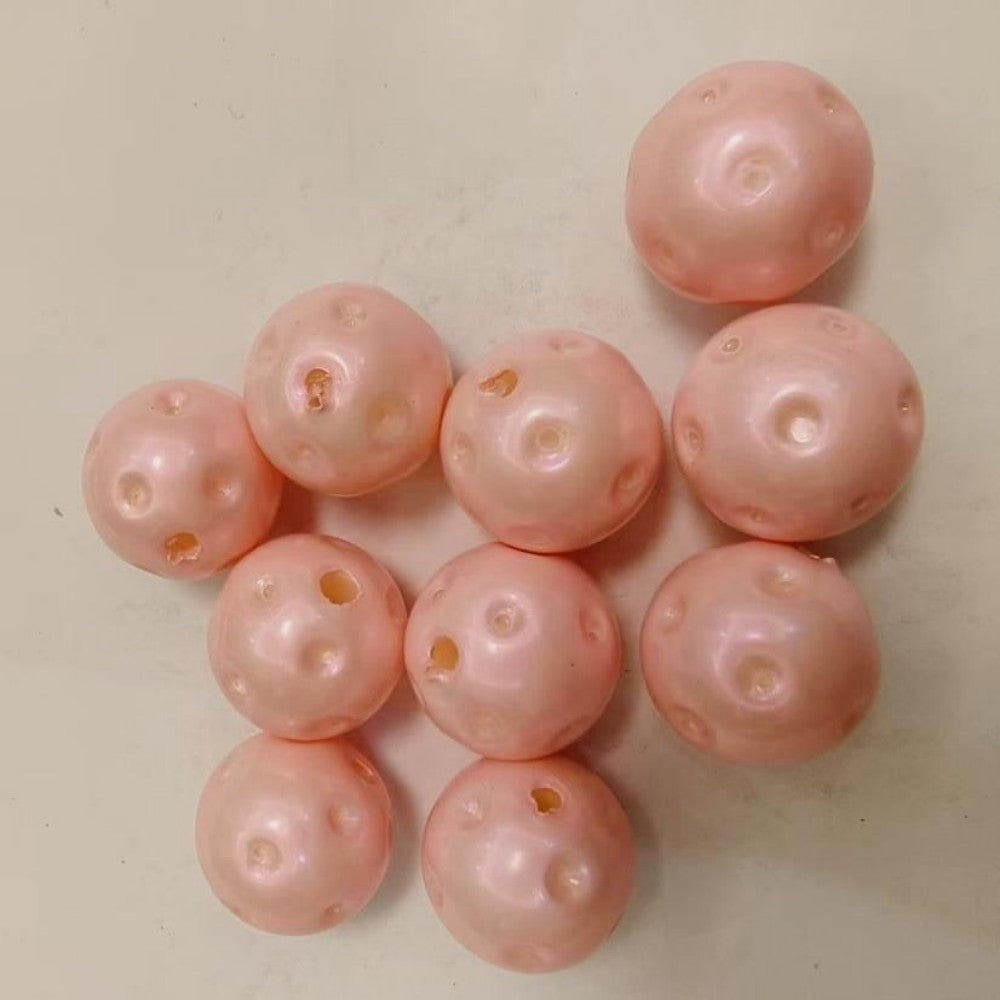 Pink 20mm Golf Ball Style Bubblegum Resin Beads 10pcs 3