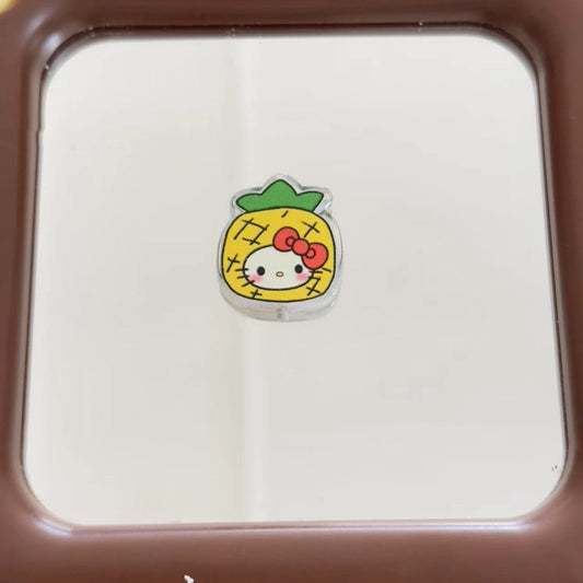 Painted Fruit Hello KT Acrylic Beads 25mm Enamel Finish 10pcs 2