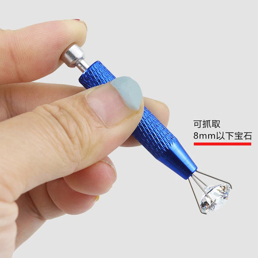 Stainless Steel 4-Prong Claw Tweezers Multi Colored Knurled Grip 3pcs 2