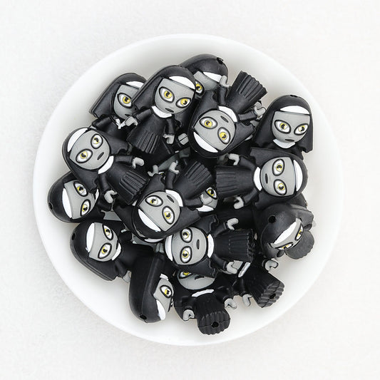 Halloween Black Nun 3D Silicone Focal Beads 20pcs