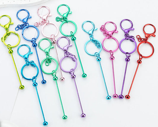 Beadable UV Plating DIY Metal Keychain