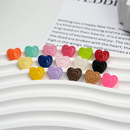 Mini Spiral Heart Acrylic Beads 11mm Colorful Mixed 50pcs 2