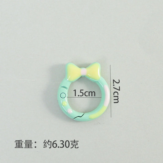 Zinc Alloy Bow Trigger Keyrings 27mm Baking Painted 6pcs 2