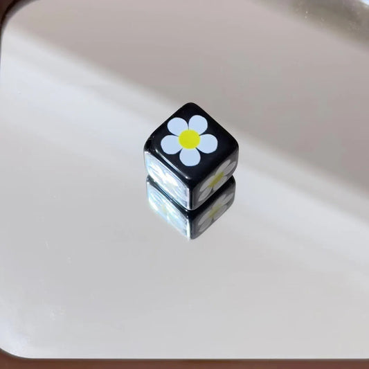 Tiny Flower Square Acrylic Beads 14mm Diagonal Hole 10pcs 2