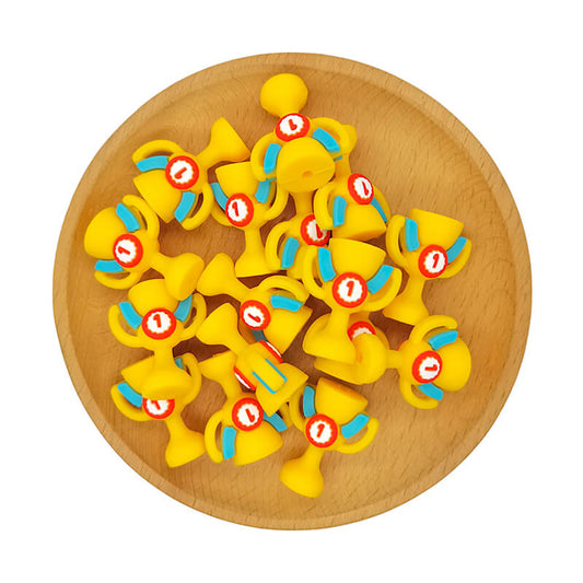 Silicone 3D Focal Beads Champion Trophy Number 1 Circle Badge 2