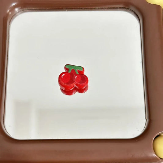 Painted Cherry Acrylic Beads 18mm Baking Labub Kitty Pattern 10pcs 2