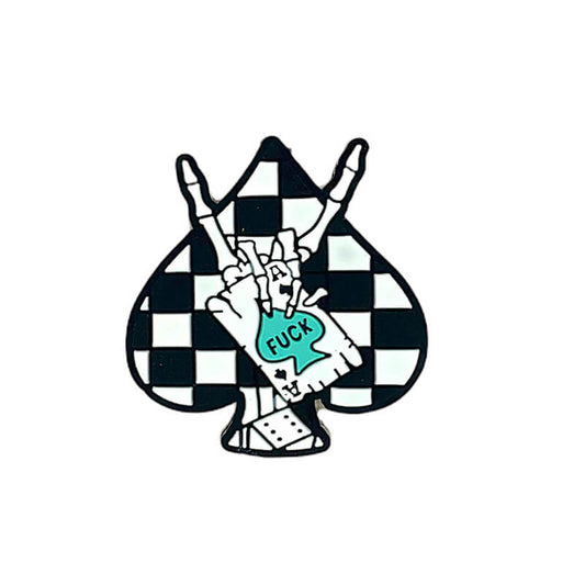 Silicone Focal Beads Checkered Ace Of Spades Hand Rock Sign 20pcs 2