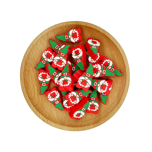 Silicone Focal Beads Santa Claus Holding Present 20pcs 2