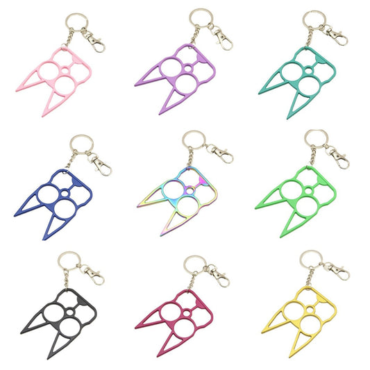 Self Defense Keychain Cat Shape Zinc Alloy Two Finger Grip 2pcs 2