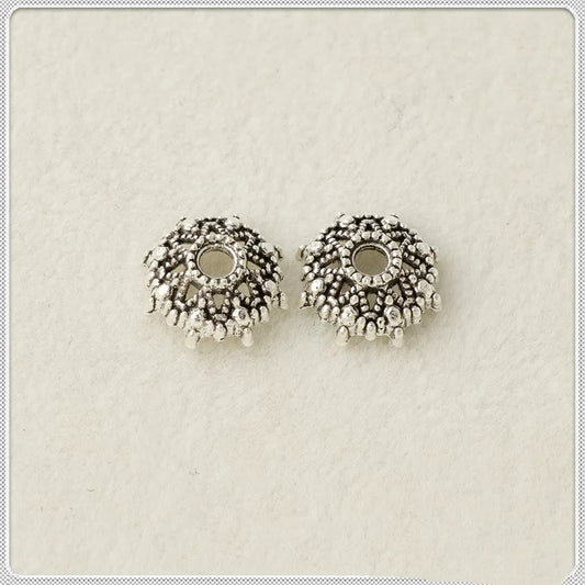 Alloy Sunflower Bead Caps 9mm 11mm 13mm Hollow Tibetan Style 200pcs 2