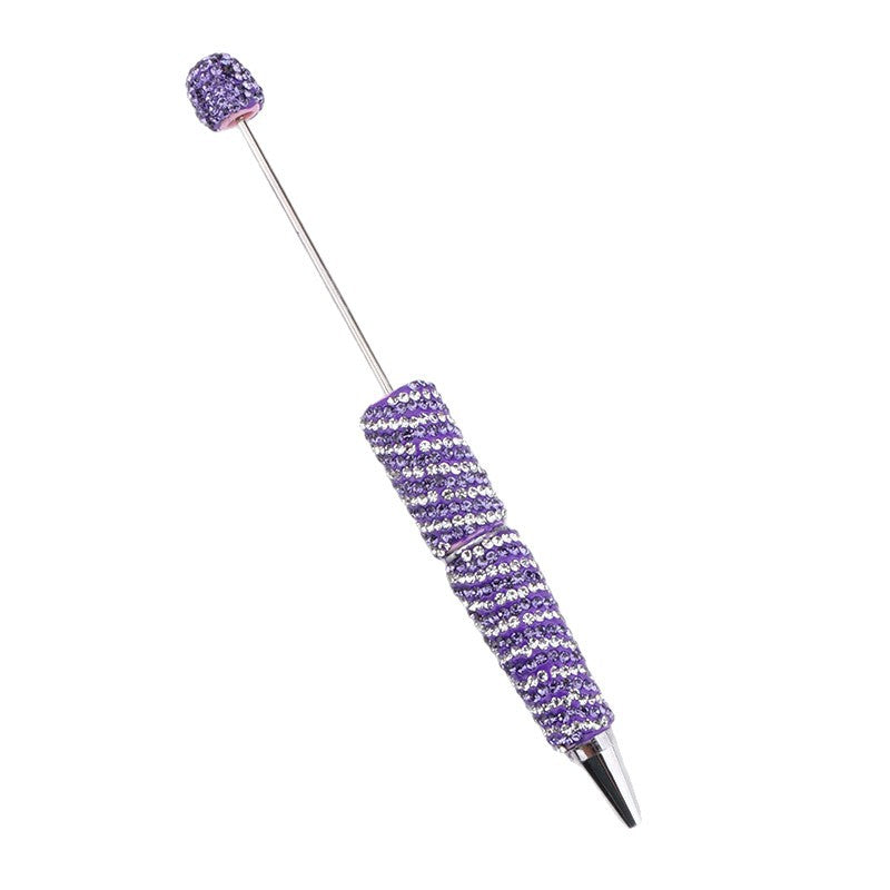 Beadable Striped Rhinestone Embellished Pen Random Color 5