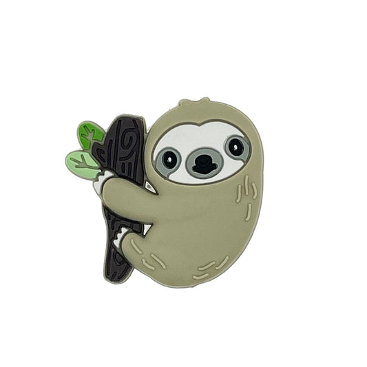 Silicone Focal Beads Sloth Hugging Leafy Tree Pastel Colors 20pcs 2