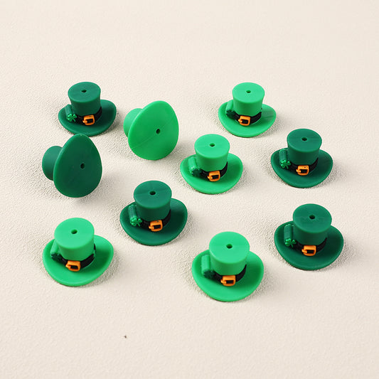 Silicone 3D Focal Beads St Patrick Day Lucky Cap With Shamrock Buckle 2