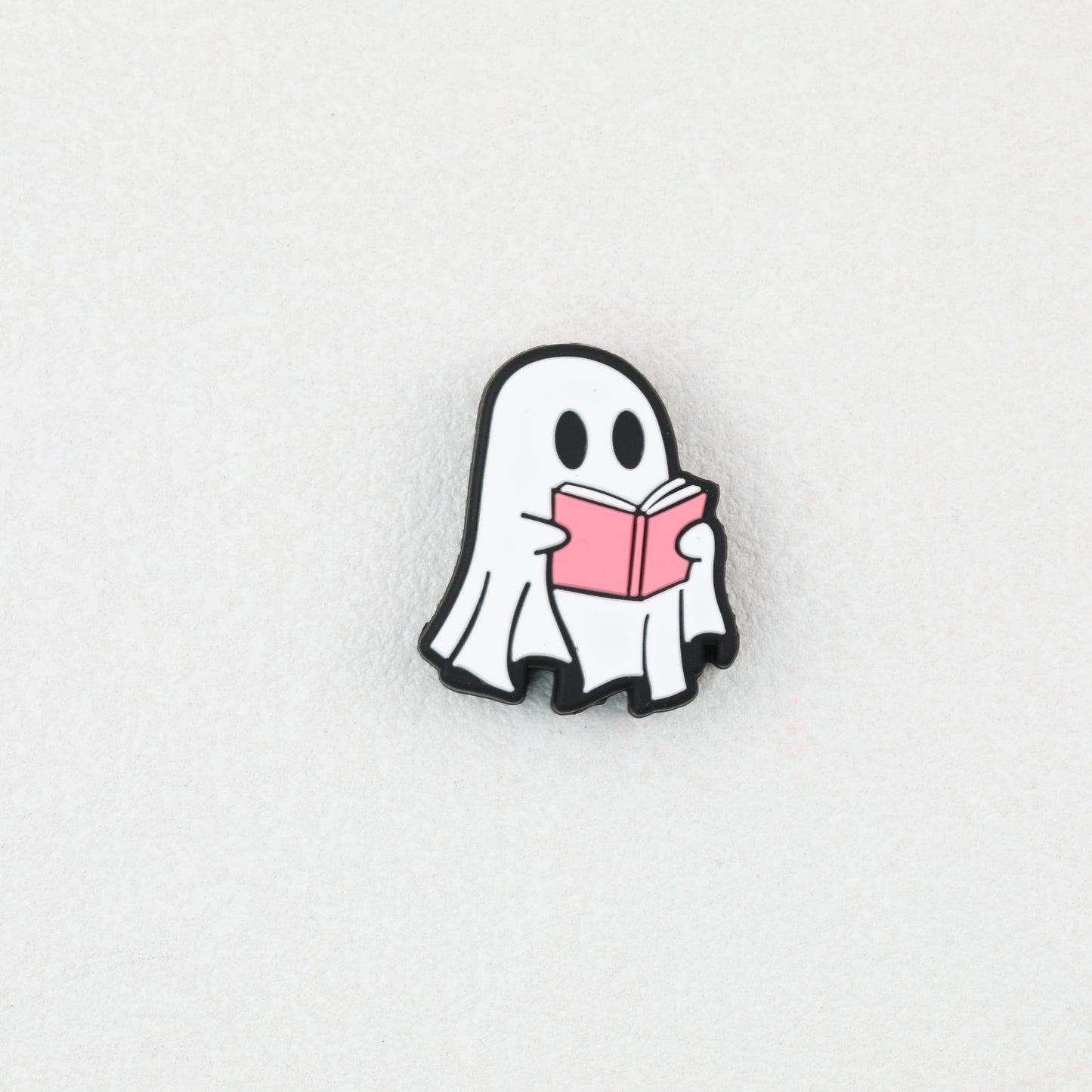 Ghost Theme Silicone Focal Beads White Pink 20pcs 3