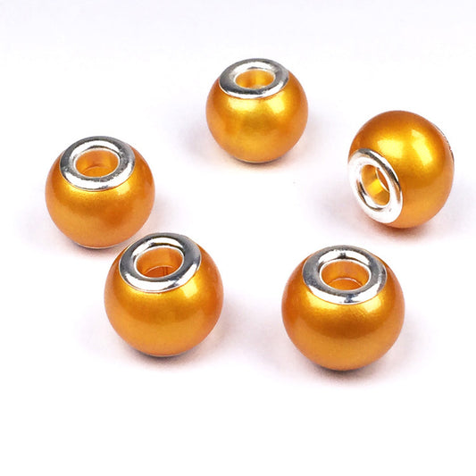 Glass Round Spacer Beads 10*15mm Large Hole 100pcs 2
