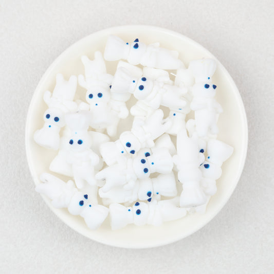 Chef Character 3D White Silicone Focal Beads 20pcs 2