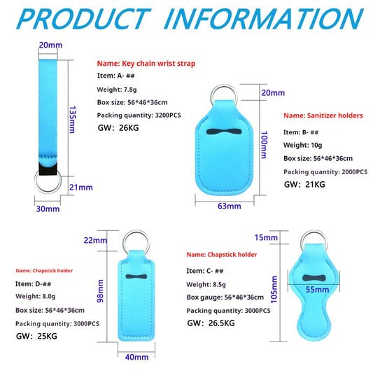Neoprene Wristlet Keychain Comfortable Soft Loop 135mm 2