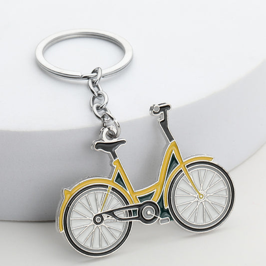 Metal Bicycle Keychain Enamel Colorful Vintage Style 2