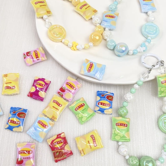 Square Acrylic Beads 26mm Chip Bags Colorful Mixed 50pcs 2