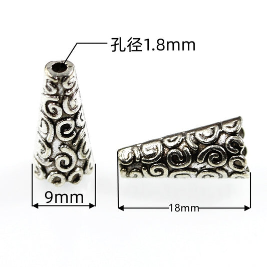 Cone Metal Beads 18mm Vintage Tibetan Alloy 100pcs 2