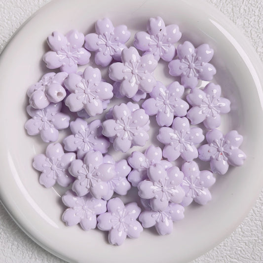 Painted Cherry Acrylic Beads 23mm Spring Baking Pastel Colors 10pcs 2