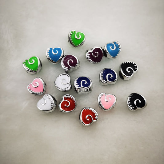 Heart Enamel CCB Plastic Acrylic Beads 12mm Colorful Mixed 50pcs 2