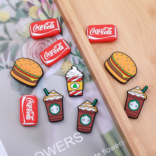 Silicone Focal Beads Food Hamburger and Soda Can Set 20pcs 2