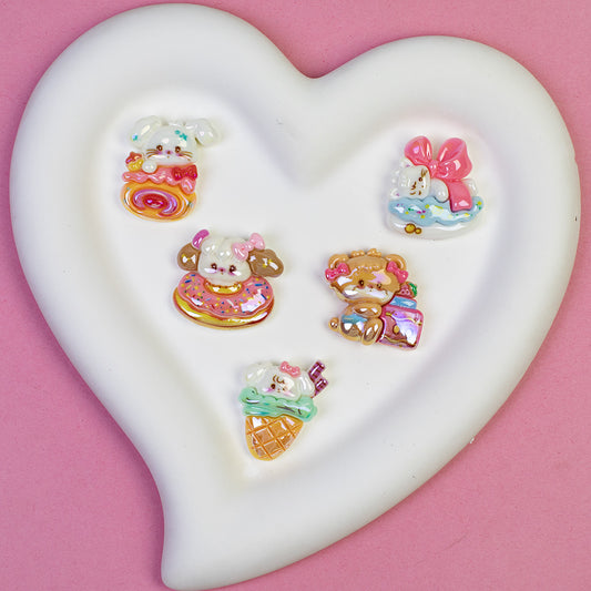 Dessert Cat Series Resin Beads Whimsical Mixed Shapes 20pcs 2