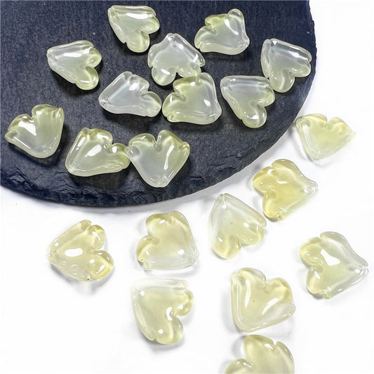 Czech Glass Beads Peony Petal 19mm Translucent Lavender Heart 50pcs 2