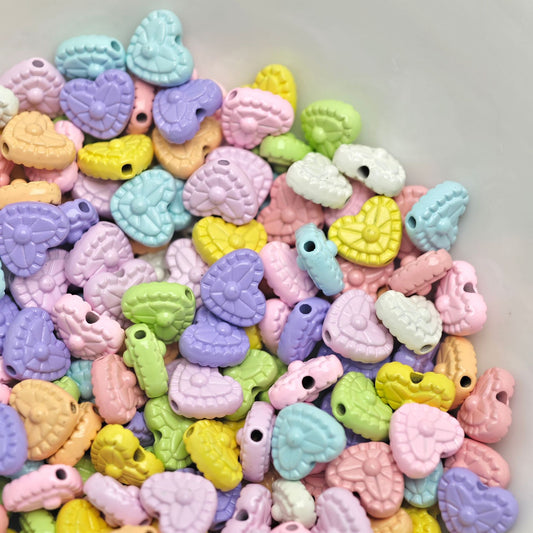 Heart Metal Beads 8mm Baking Painted Lace Zinc Alloy 30pcs 2