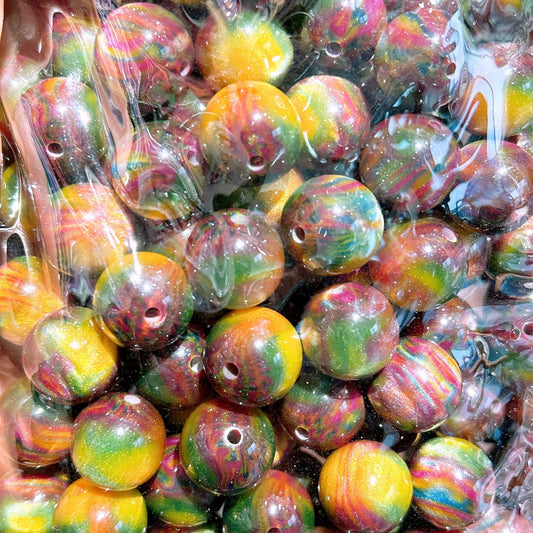 Milky Way Resin Beads 16mm Gradient Multicolor 100pcs 2