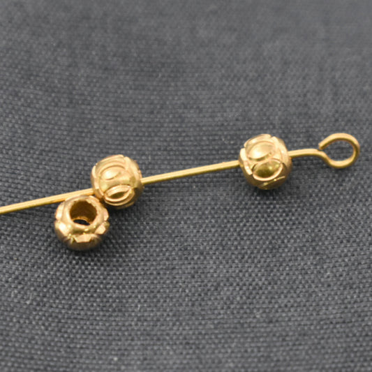 Brass Circle Cross Engraved Spacer Beads 5mm 6mm 50pcs 2