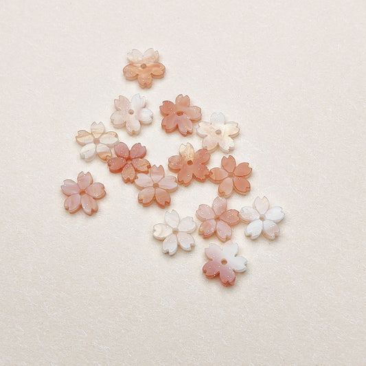 Cherry Blossom Acrylic Beads 10mm Translucent Colorful 30pcs 2