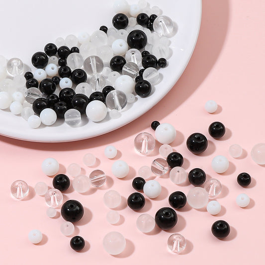 Imitation Jade Transparent Glass Beads 10mm 38pcs Mixed Colors 2