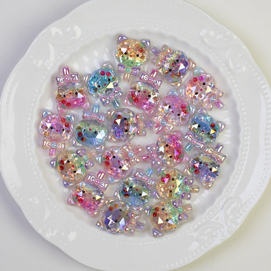 Plating Shimmer Hello Kitty Resin Beads 25mm Magic Wand 20pcs 2