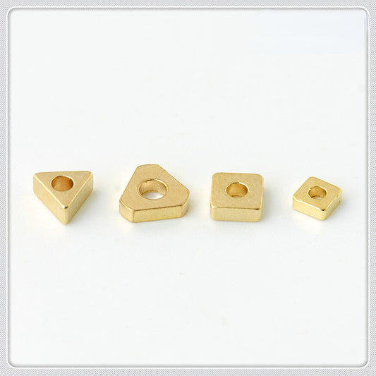 Brass Square Spacer Beads Geometric Silver Tone 100pcs 2
