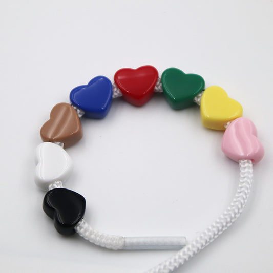 Polished Heart Acrylic Beads 14mm Vintage Colored Large Hole 50pcs 2