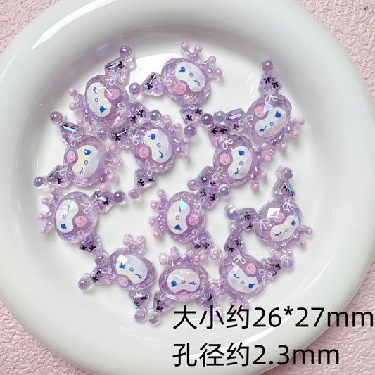 Iridescent Resin Beads Sanri Figures 5pcs Mixed Characters 2