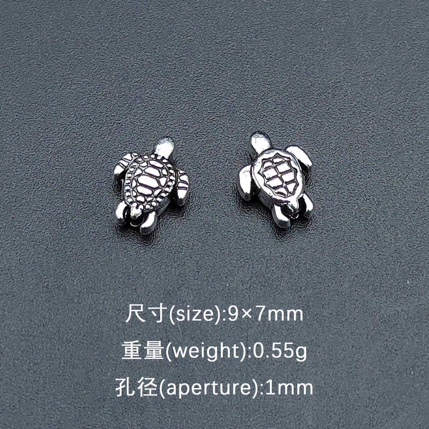 Turtle Metal Beads 9mm Antique Silver Tone Zinc Alloy 300pcs 6