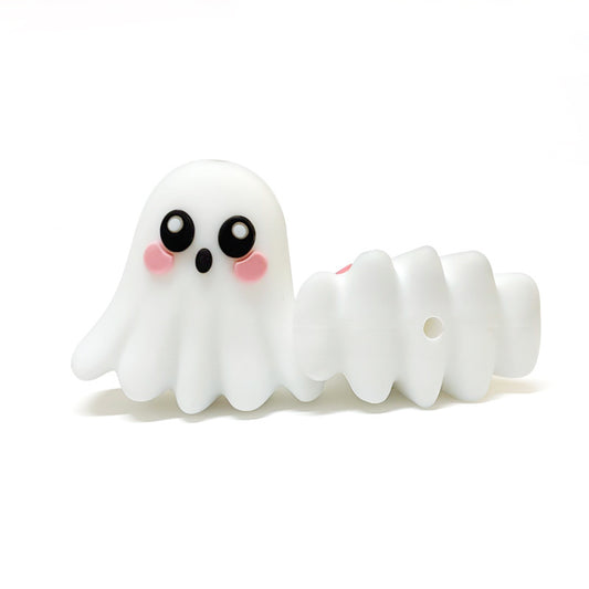 Silicone 3D Focal Beads Halloween Ghost Blushing Cheeks 20pcs 2