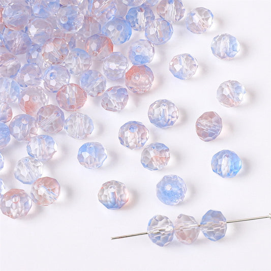 Czech Glass Beads Faceted 7 8mm Gradient Pastel Colors 50pcs 2