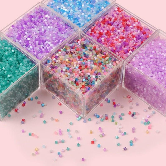 Antique Cat Eye Rice Seed Glass Beads 2.5mm Translucent Glow 740pcs 2