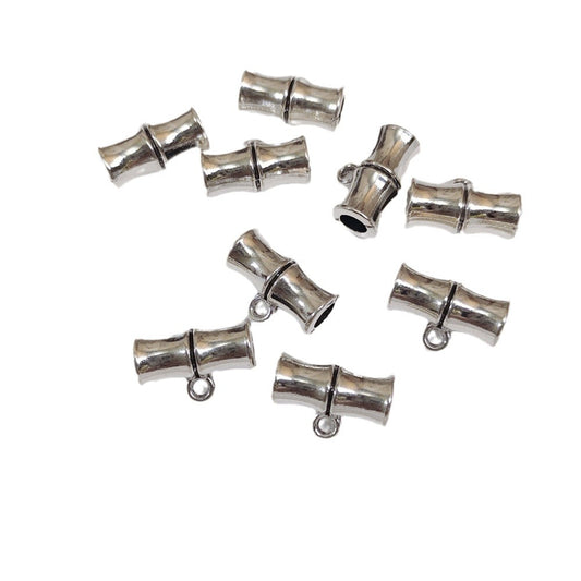 Tube Metal Beads 15mm Bamboo Joint Zinc Alloy 20pcs 2
