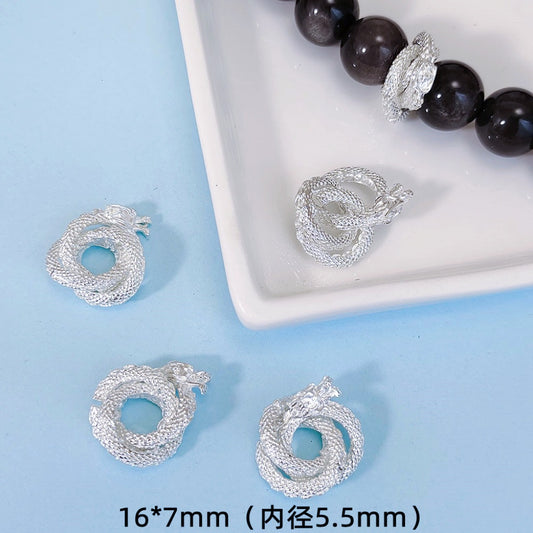 Coiled Dragon Metal Beads 16mm 3D Detailed Mythical Design 10pcs 2
